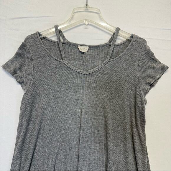 1.4.3. Story by Line Up V-neck Tunic Top waffle knit Women’s Large Gray - Picture 3 of 7